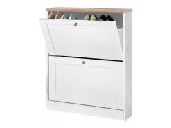 Heide | Sapateira com 2 portas basculantes em Wood Look White