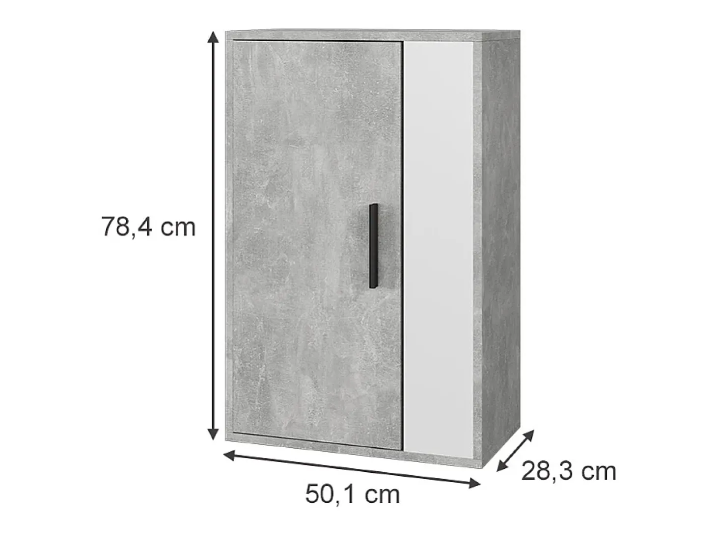 Hängeschrank concreto/branco 50.1x28.3x78.4 berno