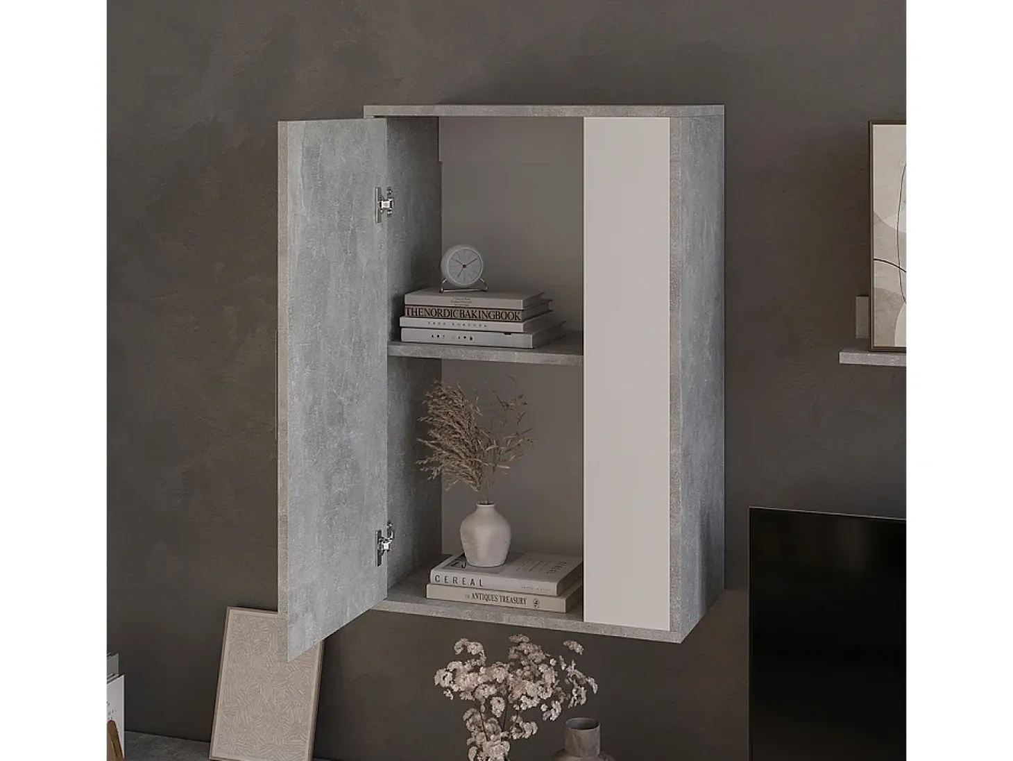 Hängeschrank concreto/branco 50.1x28.3x78.4 berno