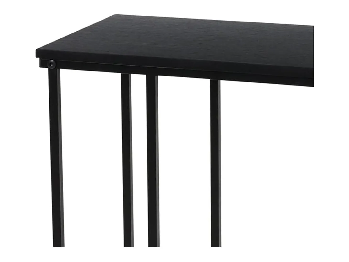 H&S Collection Mesa auxiliar con superficie de MDF negro