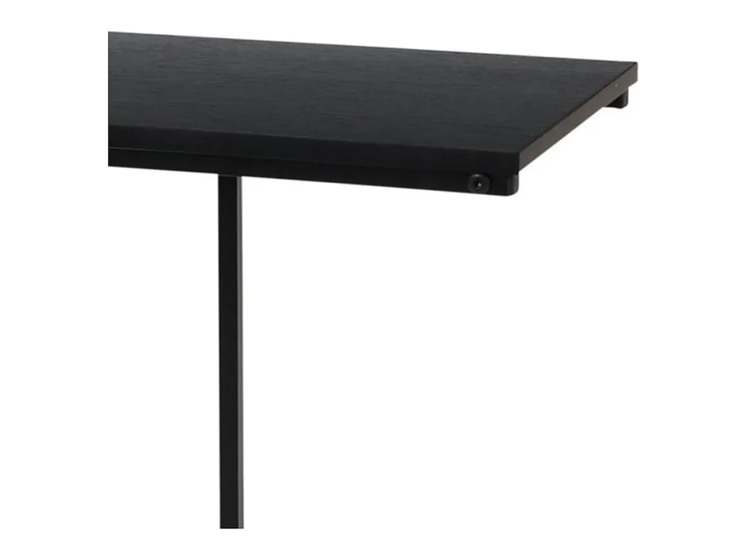 H&S Collection Mesa auxiliar con superficie de MDF negro