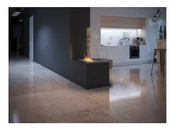 Inserção/suporte para queimador de bioetanol 60cm em aço inoxidável com vidros incluídos