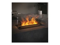 Invapo Insert 700 Lareira embutida a vapor de água - Chama multicolorida, efeito 3D e controle por aplicativo, tanque de 1,2 l - 70 cm