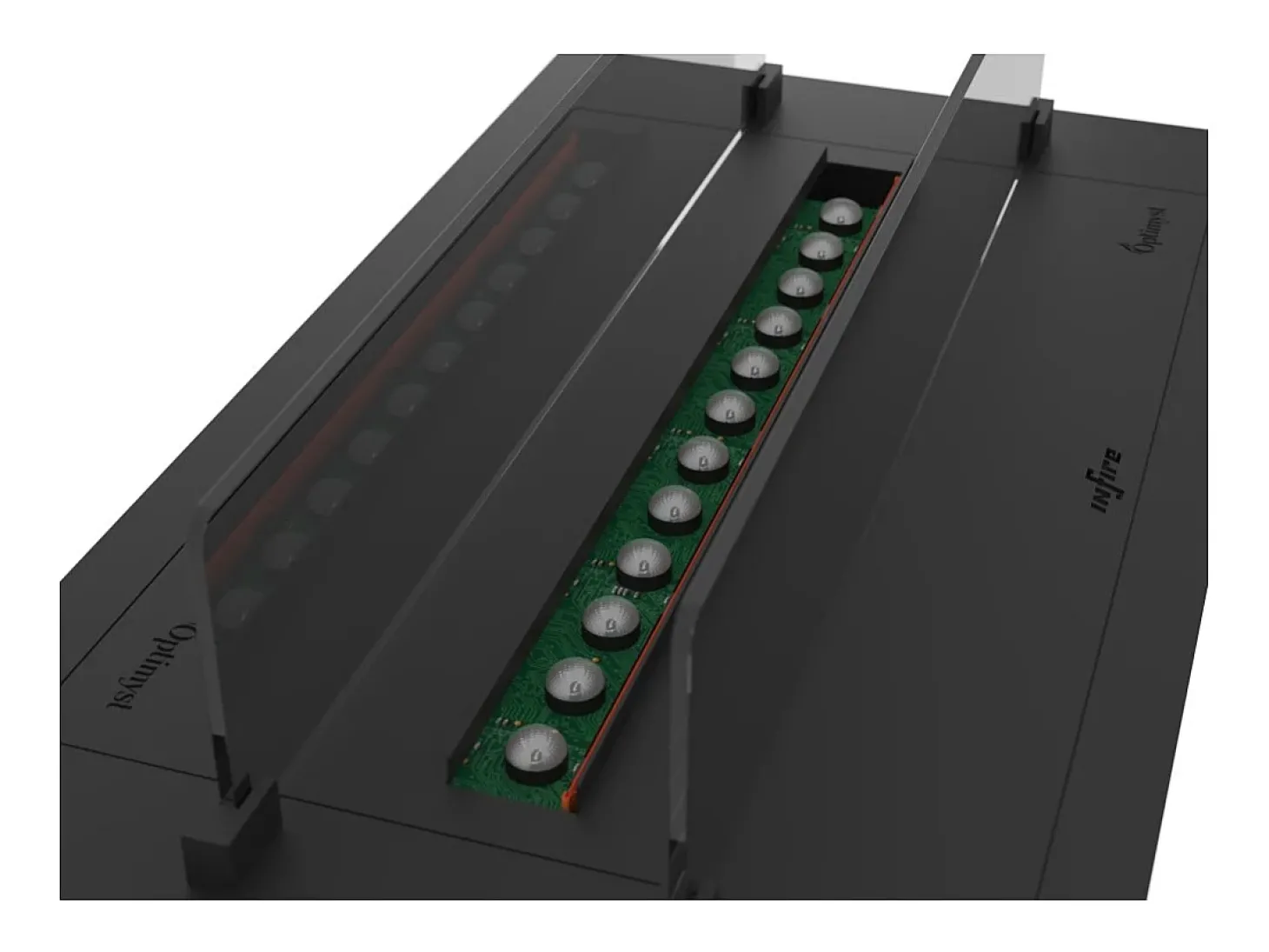 Invapo Insert 700 Lareira embutida a vapor de água - Chama multicolorida, efeito 3D e controle por aplicativo, tanque de 1,2 l - 70 cm