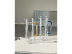Jarra de vidro soprado à mão transparente/verde 1200 ml, Tube