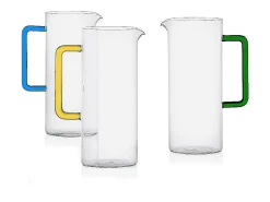 Jarra de vidro soprado à mão transparente/verde 1200 ml, Tube