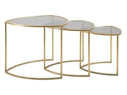 JOGO DE MESAS DE CENTRO TRIÂNGULO 3 PCS CM Ø 60X50-50X45-40X40