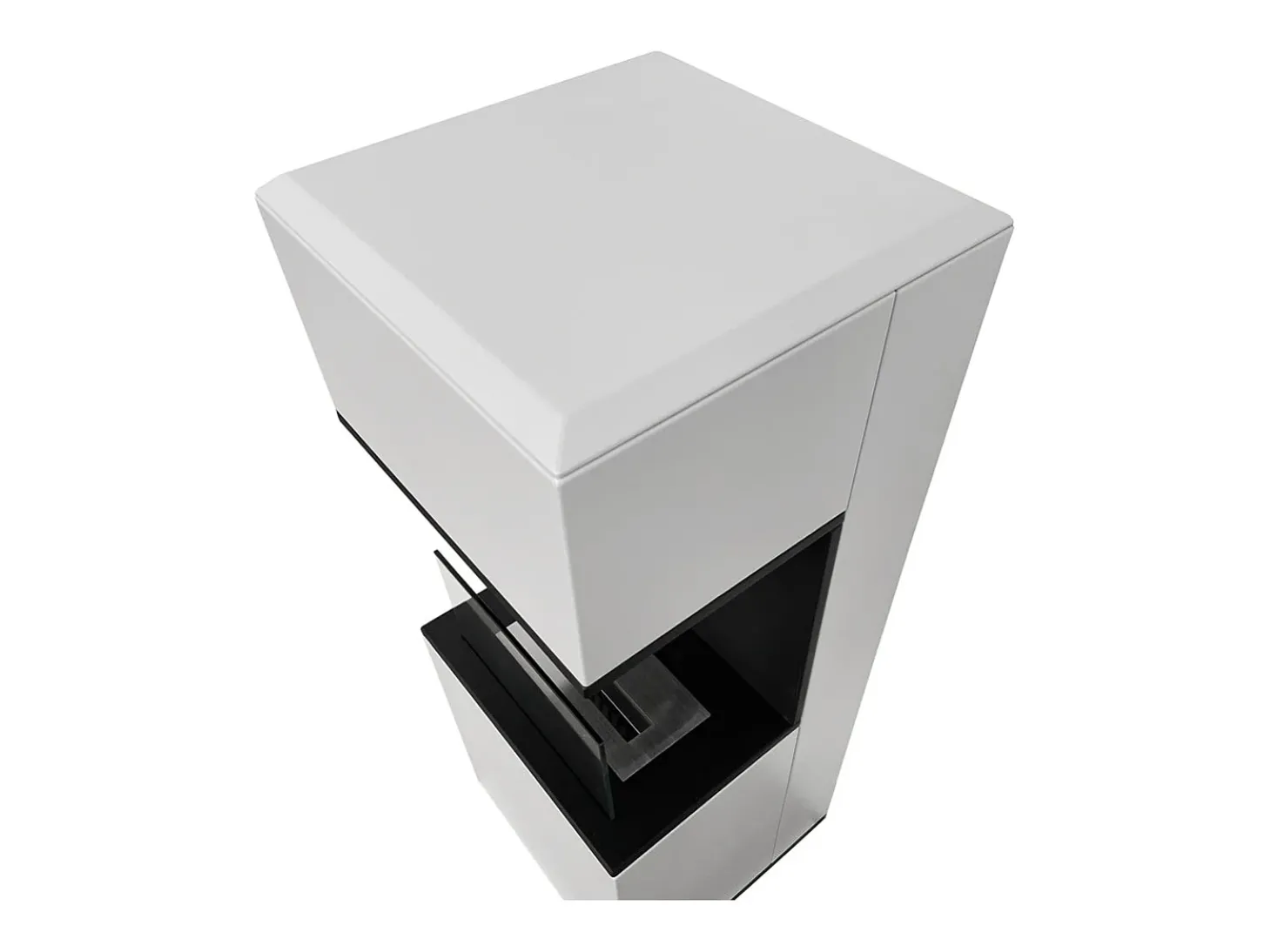 Lareira a bioetanol Biofireplace de piso Oslo em aço branco L38xD38xH100