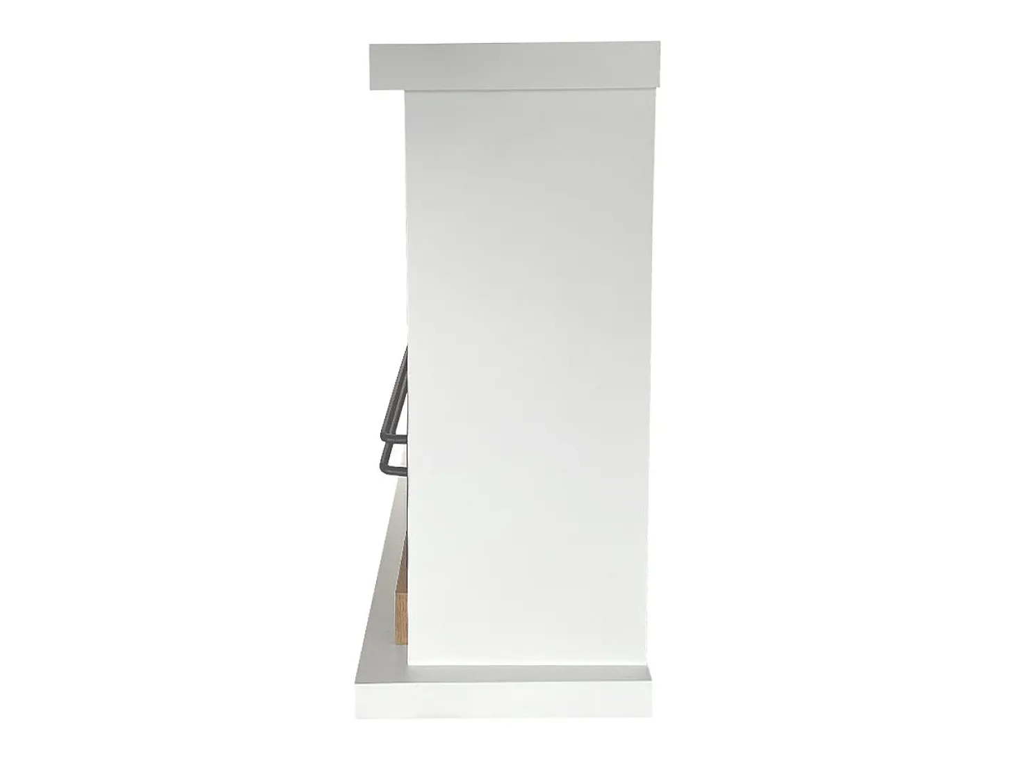 Lareira a bioetanol Biofireplace de piso Estocolmo em madeira branca L75xD24xH68 cm