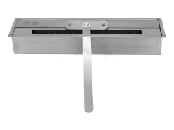 Lareira a bioetanol Biolareira de piso Cambridge em madeira marrom 110x37x102h