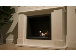 Lareira a bioetanol Biolareira de piso Cambridge em madeira marrom 110x37x102h