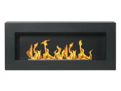 Lareira a bioetanol de parede Siena Preto L 90 x D 12 x H 40