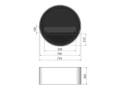 Lareira a bioetanol de parede Incyclorcle - Lareira bioetanol de design redondo para pendurar na parede d.72cm