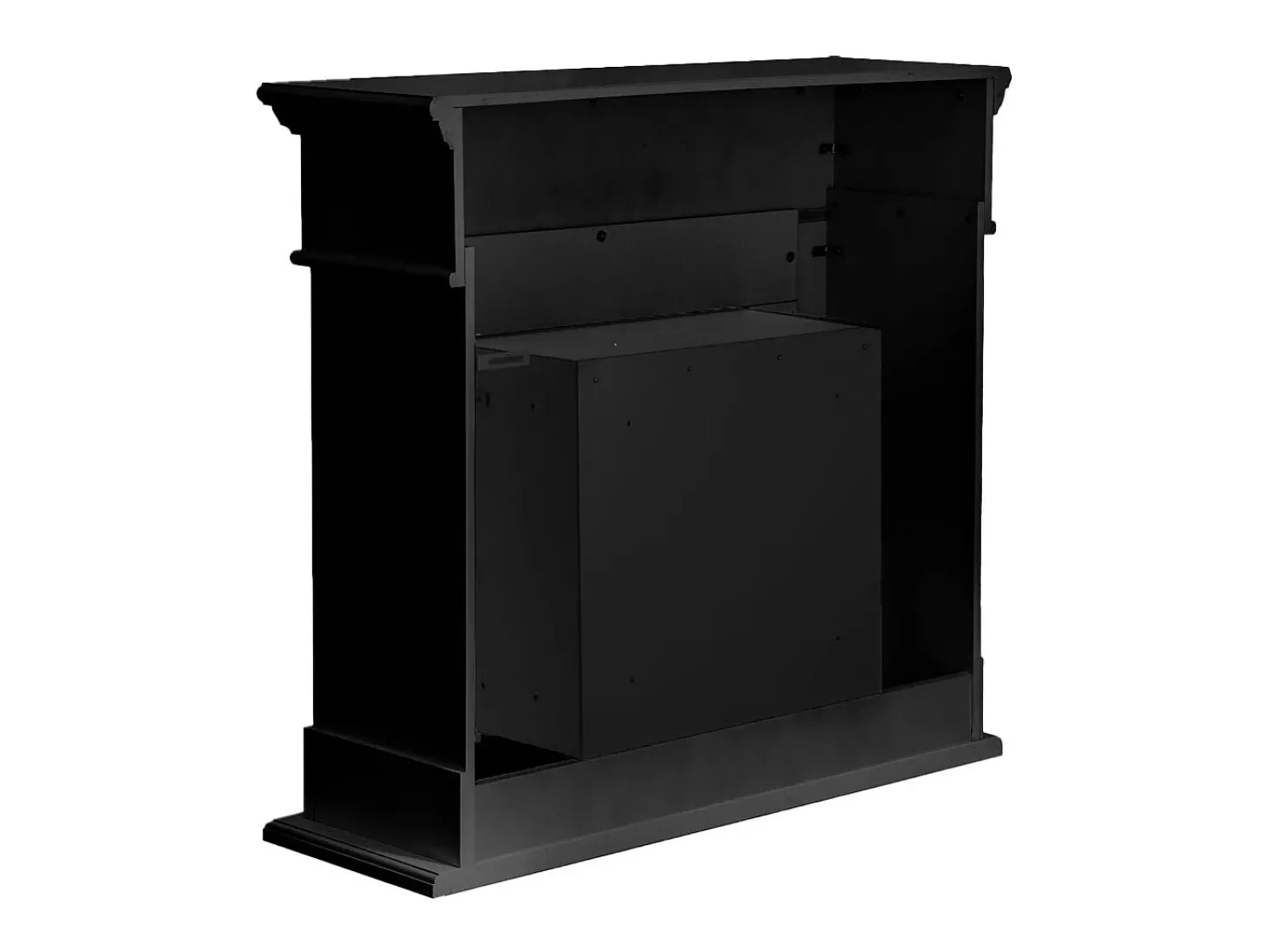 Lareira a bioetanol de piso Cambridge em madeira preta 110x37x102h