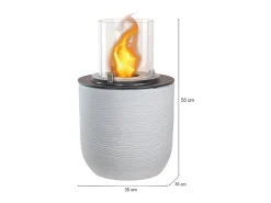 Lareira a bioetanol Kilauea, Lareira ecológica, Lareira sem fumo, Aquecedor a etanol, Fabricado em Itália, 35x35 h55 cm, Branco