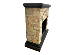 Lareira a bioetanol piso biofireplace Belluno efeito pedra sintética L105xD38xH100