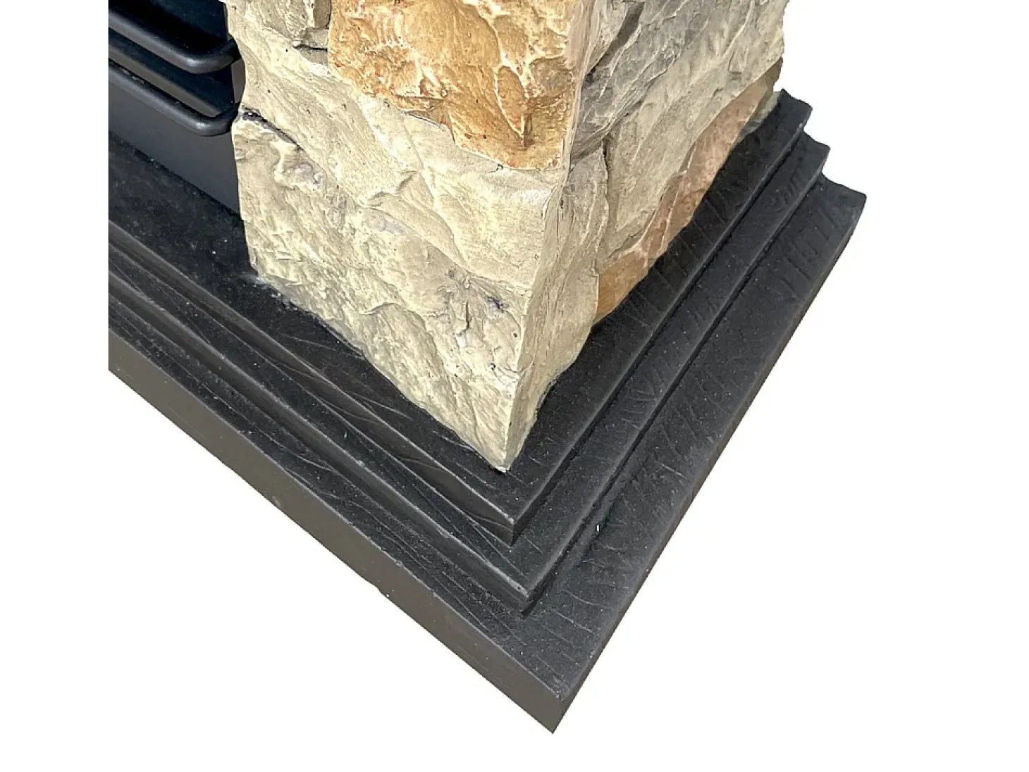 Lareira a bioetanol piso biofireplace Belluno efeito pedra sintética L105xD38xH100