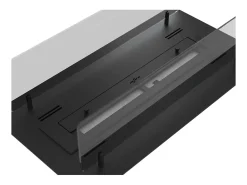 Lareira Bioetanol Embutida ou Independente Insert Black 600 - Lareira Bioetanol Slim Black com Dois Painéis de Vidro, Tanque de 1L - 60cm