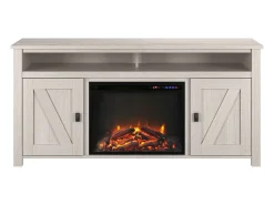 Lareira com 2 portas de aglomerado branco