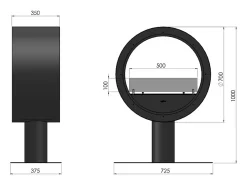 Lareira de bancada a bioetanol Incyrcle Stand de 2 lados - Biolareira de design redondo com fachada dupla d.70cm