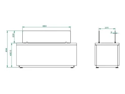 Lareira de piso a bioetanol para interior e exterior CARAVAGGIO Branco L100xD40xH40 cm