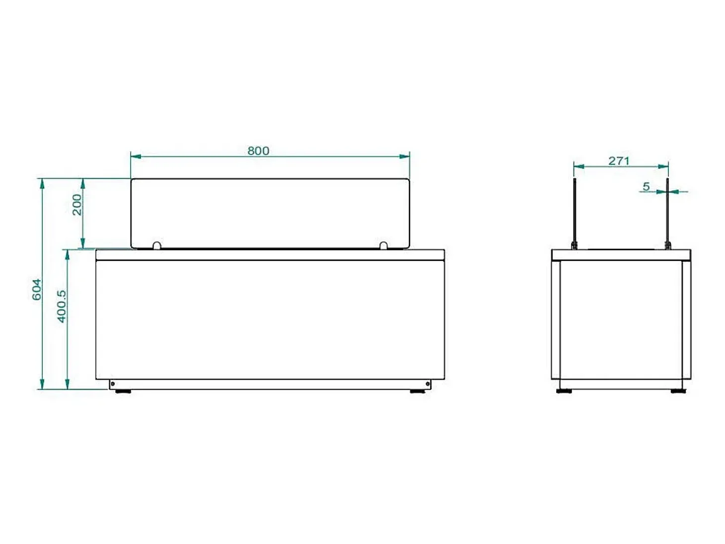 Lareira de piso a bioetanol para interior e exterior CARAVAGGIO Branco L100xD40xH40 cm