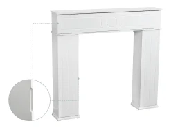 Lareira Decorativa Branca com 3 Portas e Arrumação XL – Consola em MDF para Sala e Quarto