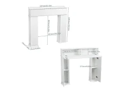 Lareira Decorativa Branca com 3 Portas e Arrumação XL – Consola em MDF para Sala e Quarto