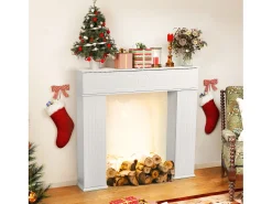 Lareira Decorativa Branca com 3 Portas e Arrumação XL – Consola em MDF para Sala e Quarto