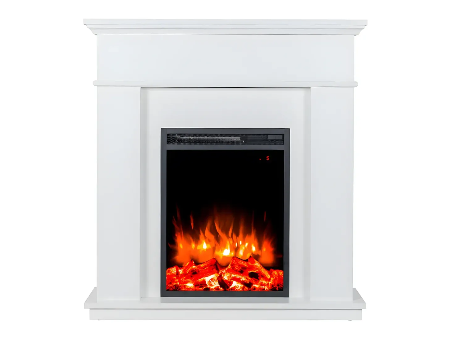 Lareira eléctrica de pousar VESUVIA - com cobertura - C98 x L24 x A102.5cm - Branco
