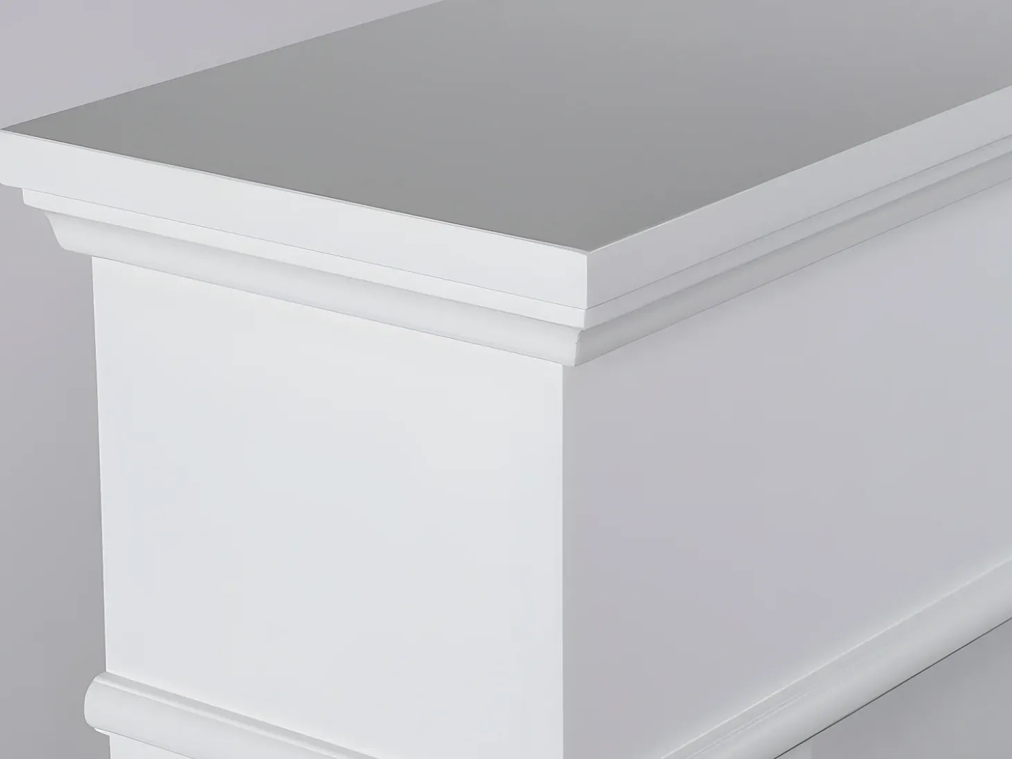 Lareira eléctrica de pousar VESUVIA - com cobertura - C98 x L24 x A102.5cm - Branco