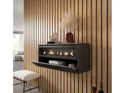 Lareira eléctrica LED, 102x35x45cm, 1 abertura, 1 porta, Lareira eléctrica, Suspensos, Preto