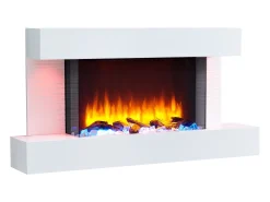 Lareira elétrica BALDERIA Aieda - Lareira de pé, aquecimento 2000 W - Branco