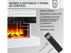 Lareira elétrica BALDERIA Aieda - Lareira de pé, aquecimento 2000 W - Branco