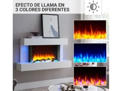 Lareira elétrica BALDERIA Aieda - Lareira de pé, aquecimento 2000 W - Branco