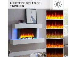 Lareira elétrica BALDERIA Aieda - Lareira de pé, aquecimento 2000 W - Branco