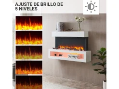 Lareira elétrica BALDERIA Nikos - Lareira de parede, 2000 W - Branco