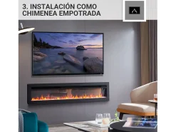 Lareira elétrica BALDERIA Agnes 60 - Lareira de parede ou embutida - Preto