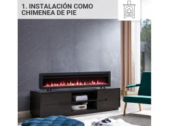Lareira elétrica BALDERIA Agnes 60 - Lareira de parede ou embutida - Preto