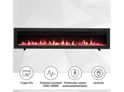 Lareira elétrica BALDERIA Agnes 60 - Lareira de parede ou embutida - Preto