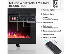 Lareira elétrica BALDERIA Agnes 60 - Lareira de parede ou embutida - Preto