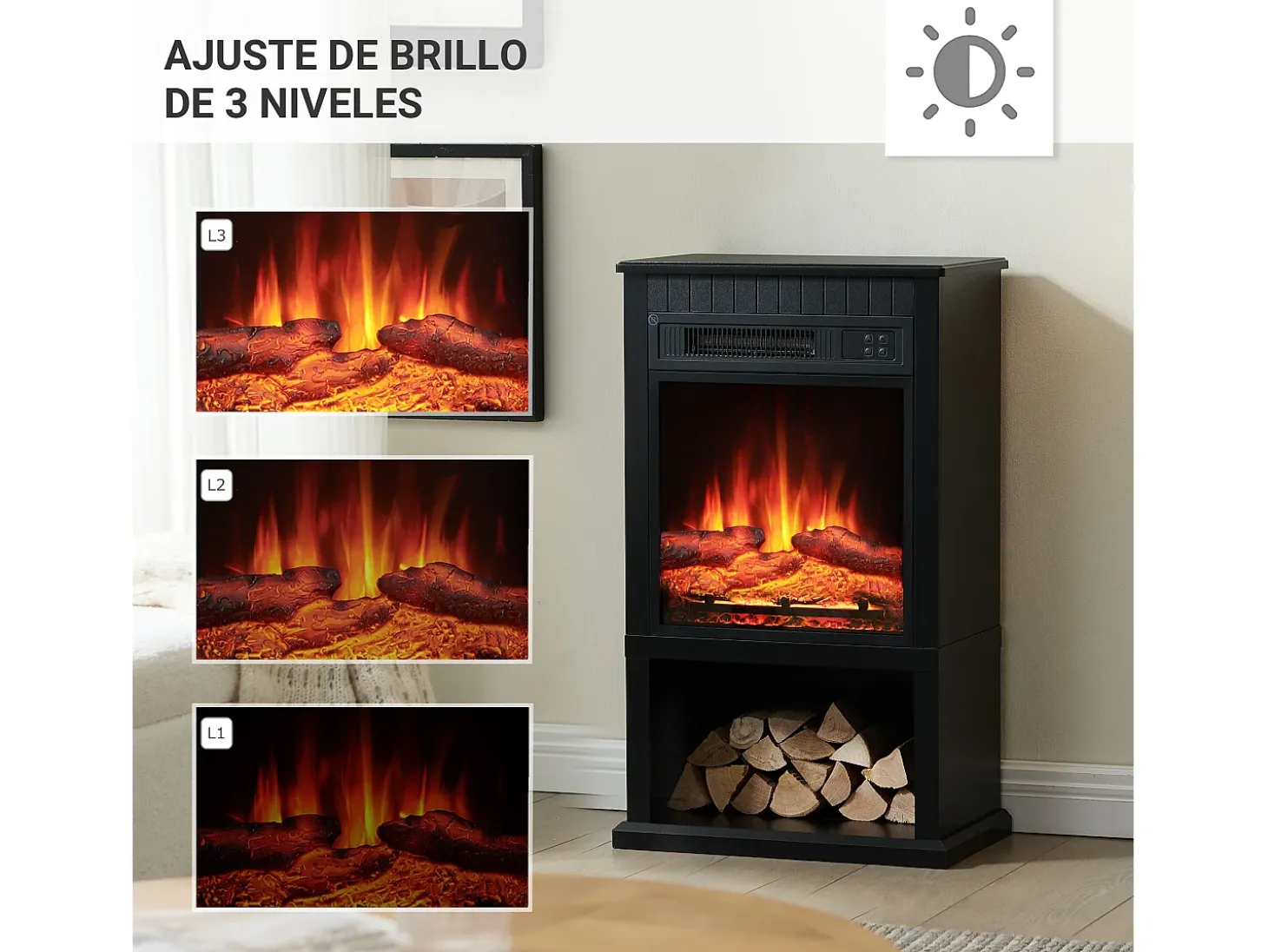 Lareira elétrica BALDERIA Ember - Lareira de chão - preta
