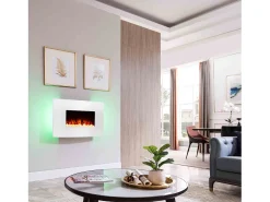 Lareira elétrica BALDERIA Enjo - Lareira de parede, aquecimento 2000 W - Branco