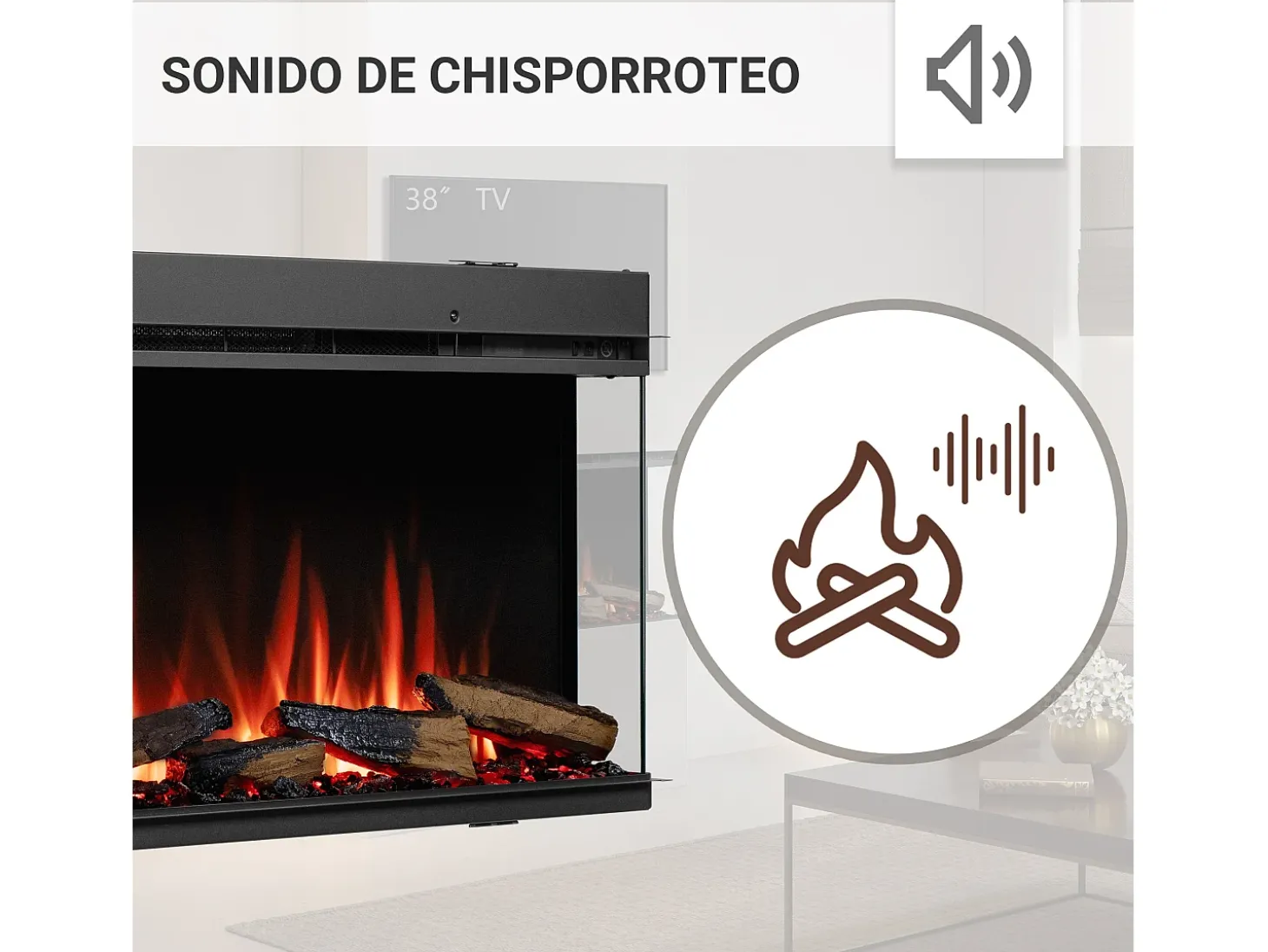 Lareira elétrica BALDERIA Athena smart 36 - Lareira embutida - Preto