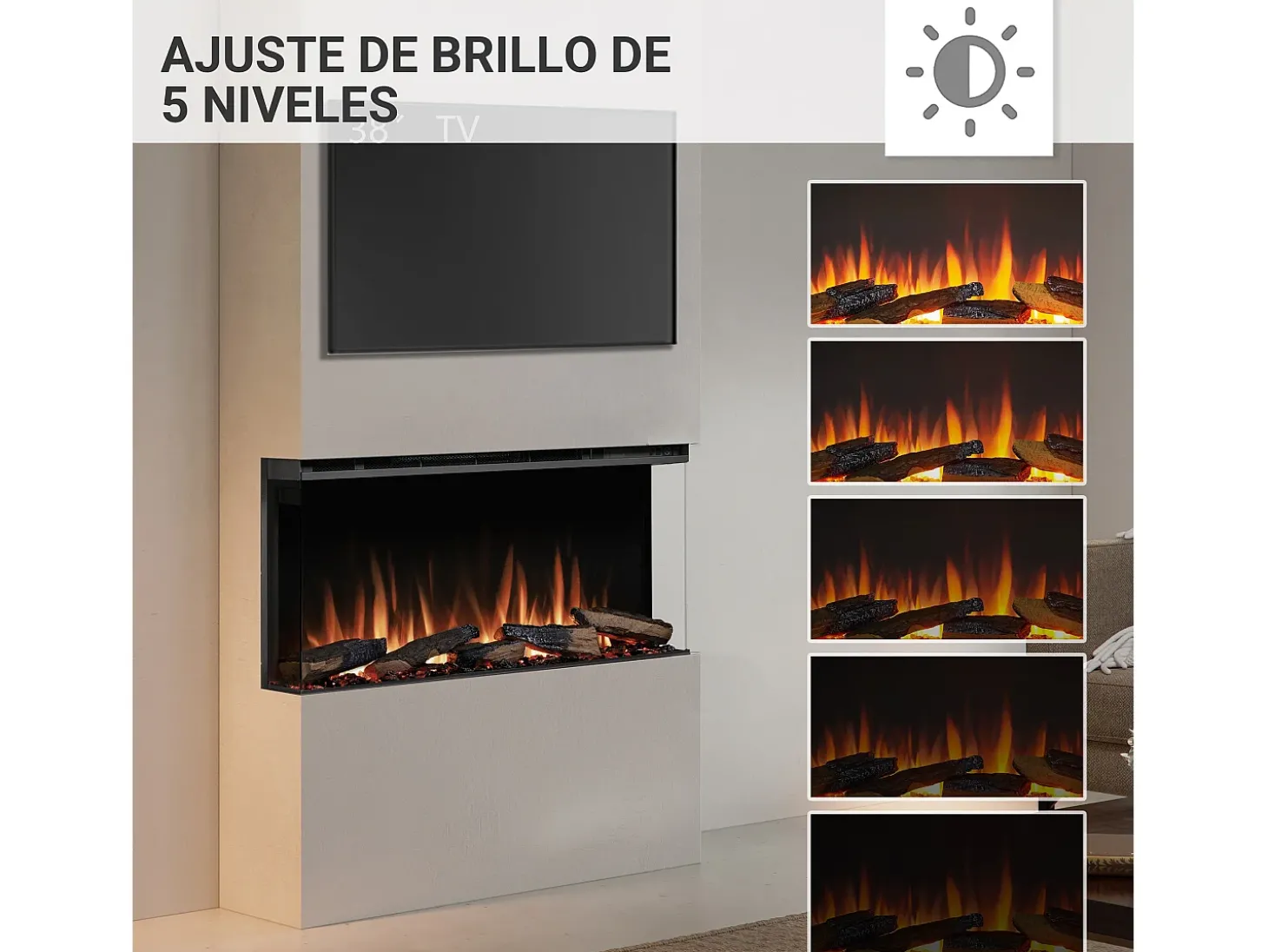 Lareira elétrica BALDERIA Athena smart 36 - Lareira embutida - Preto