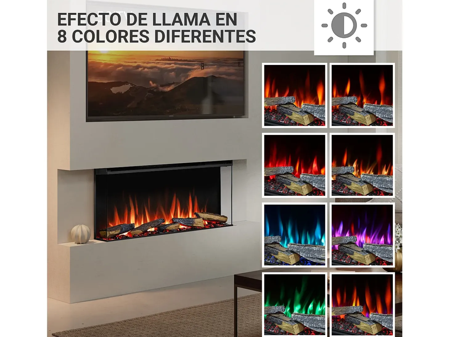Lareira elétrica BALDERIA Athena smart 36 - Lareira embutida - Preto