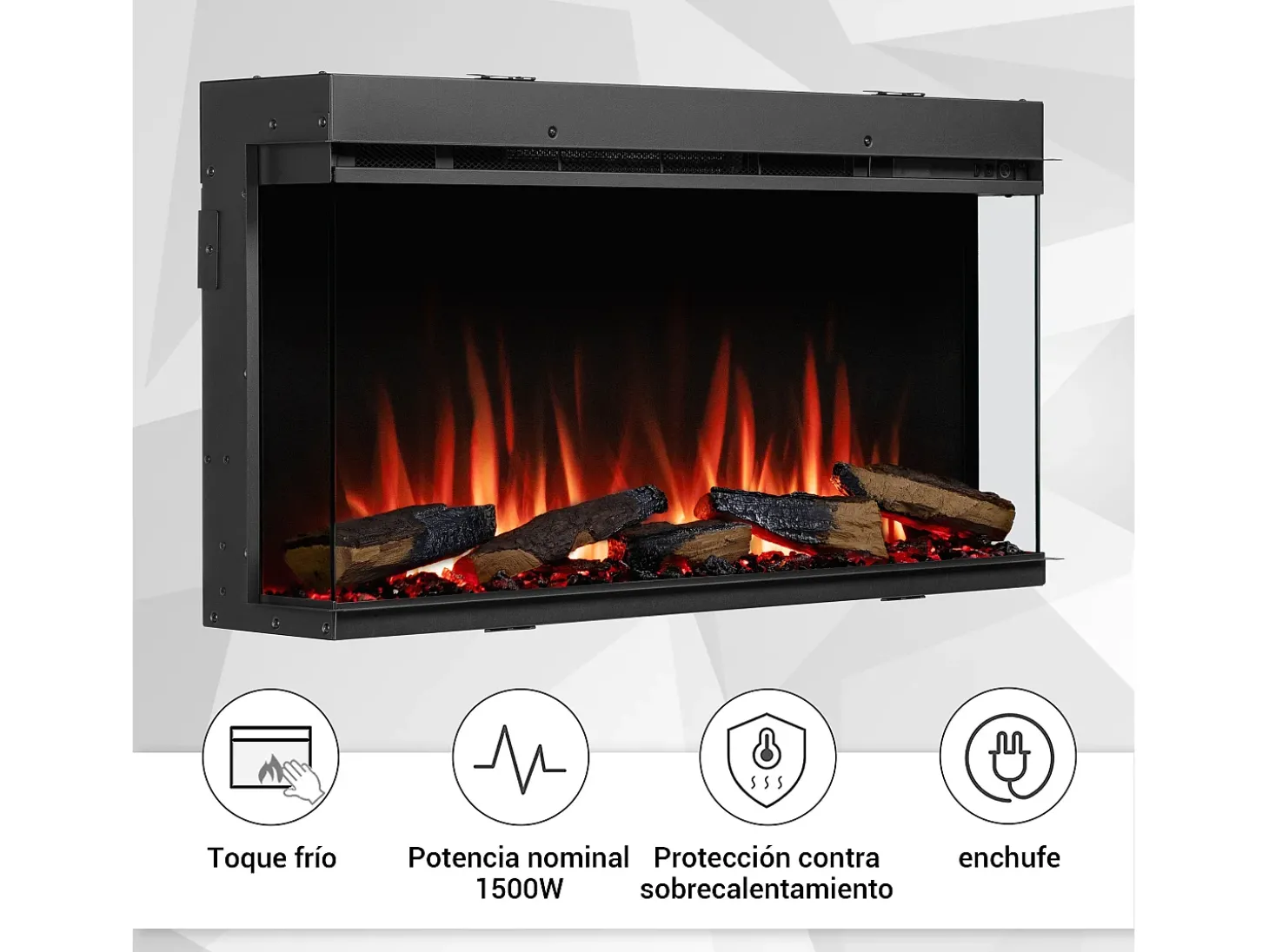 Lareira elétrica BALDERIA Athena smart 36 - Lareira embutida - Preto