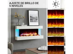Lareira elétrica BALDERIA Helia - Lareira de parede, 2000 W - Branca