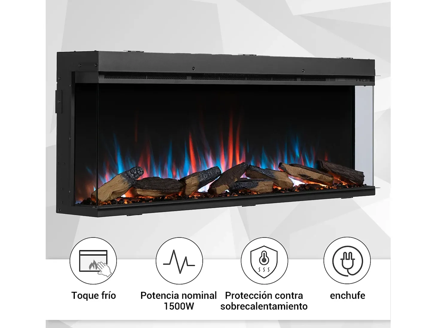 Lareira elétrica BALDERIA Athena smart 52 - Lareira embutida - Preto