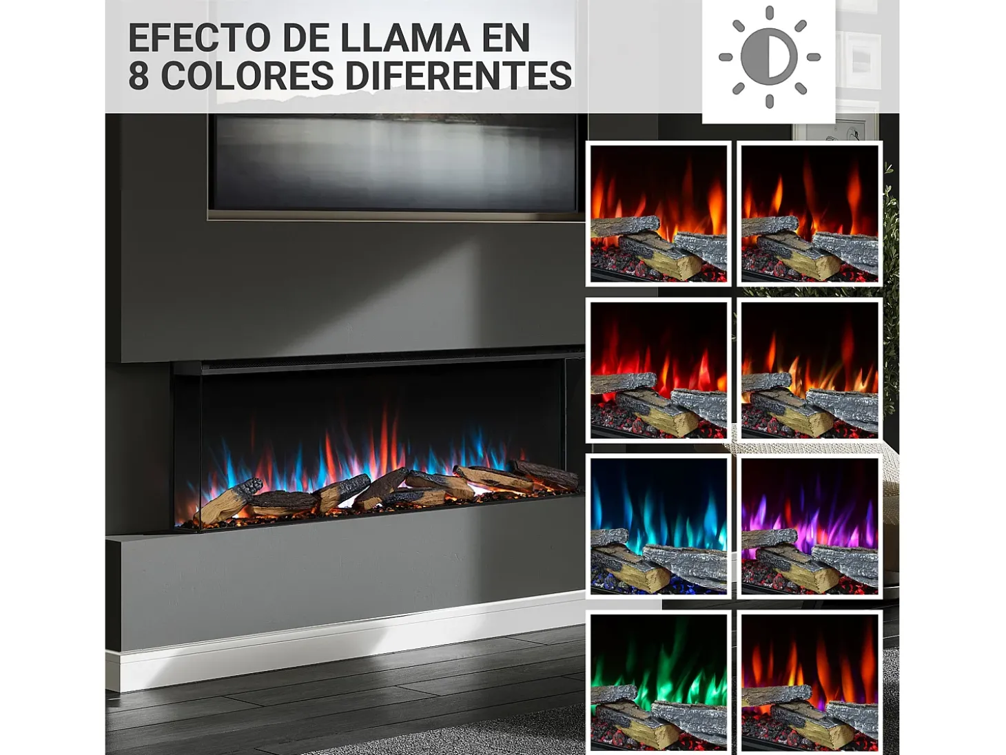 Lareira elétrica BALDERIA Athena smart 52 - Lareira embutida - Preto